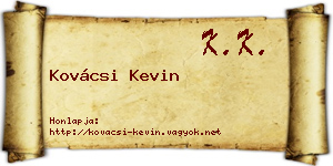 Kovácsi Kevin névjegykártya