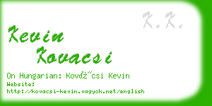 kevin kovacsi business card